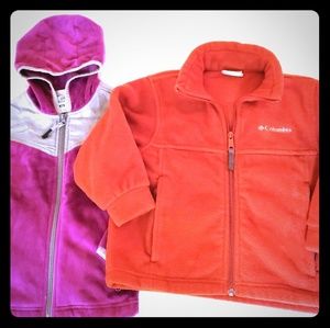 (2) Girls sz xs/4 Full Zip Jackets Bundle